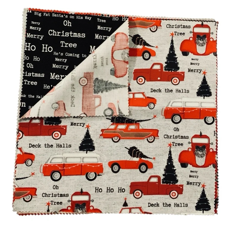 Around Town Christmas Collection Fabric Squares 10”x10” Holiday Theme 23 Pieces